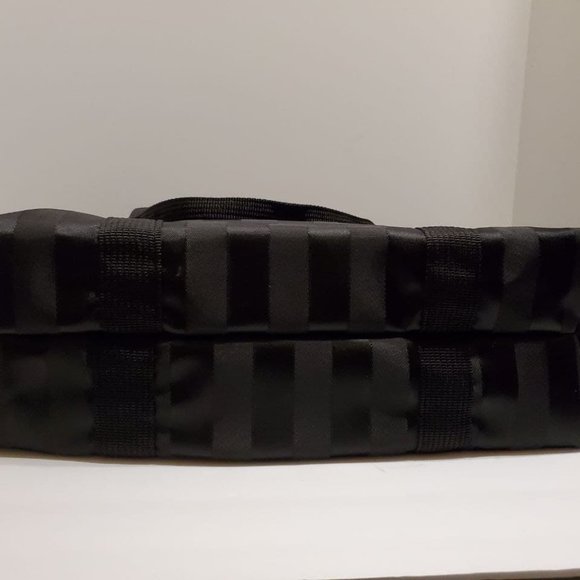 VALENTINO CHRISTY LARGE BLACK STRIPE NYLON TOTE - Picture 3 of 8